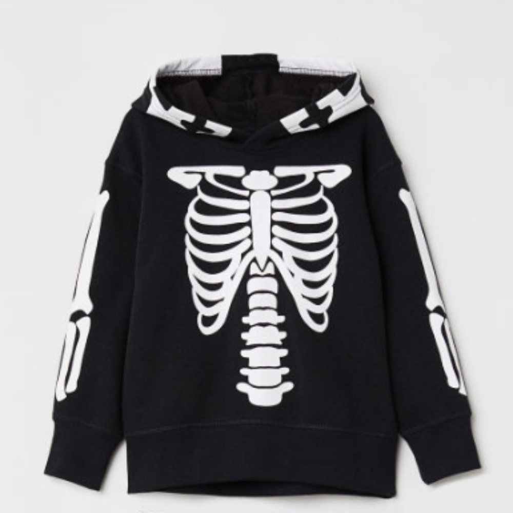 H&M Halloween Skeleton Hooded Sweatshirt, 4/6